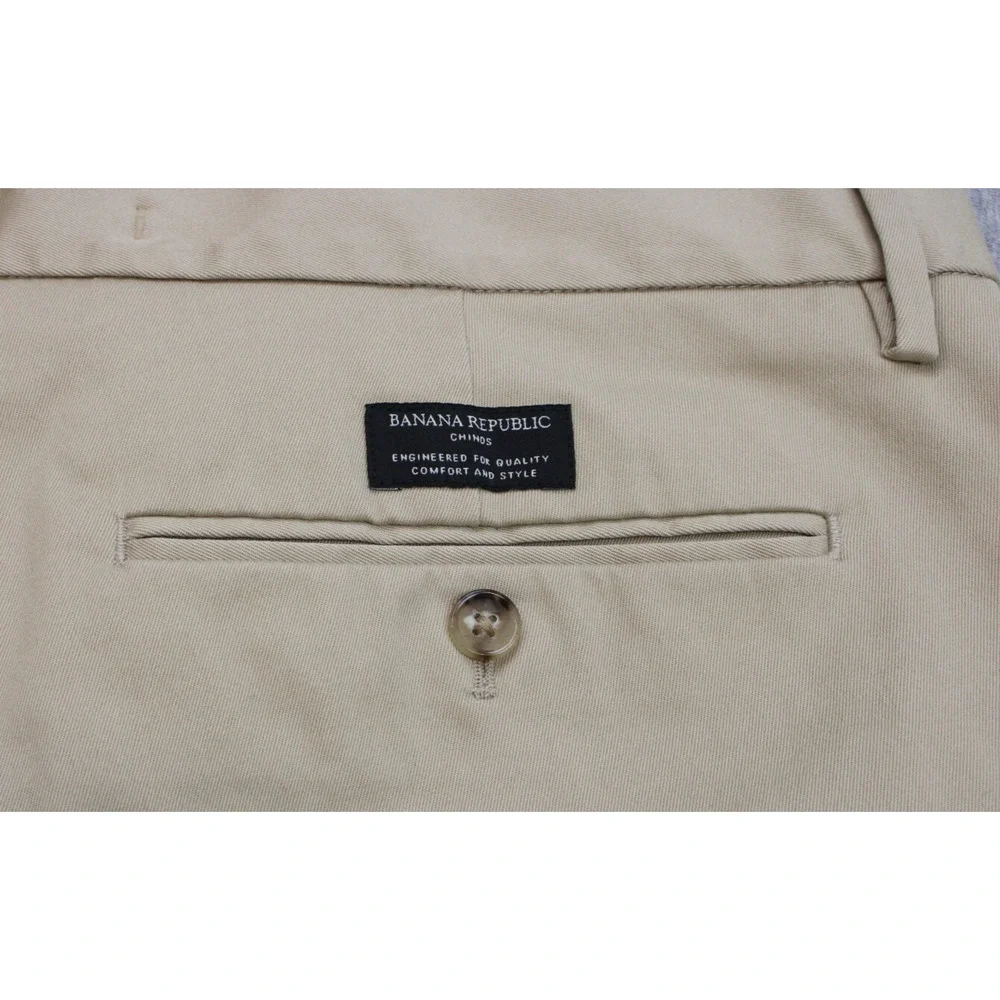 Banana Republic Pants Mens 36 x‎ 32 Beige Chino Slim Flat Front